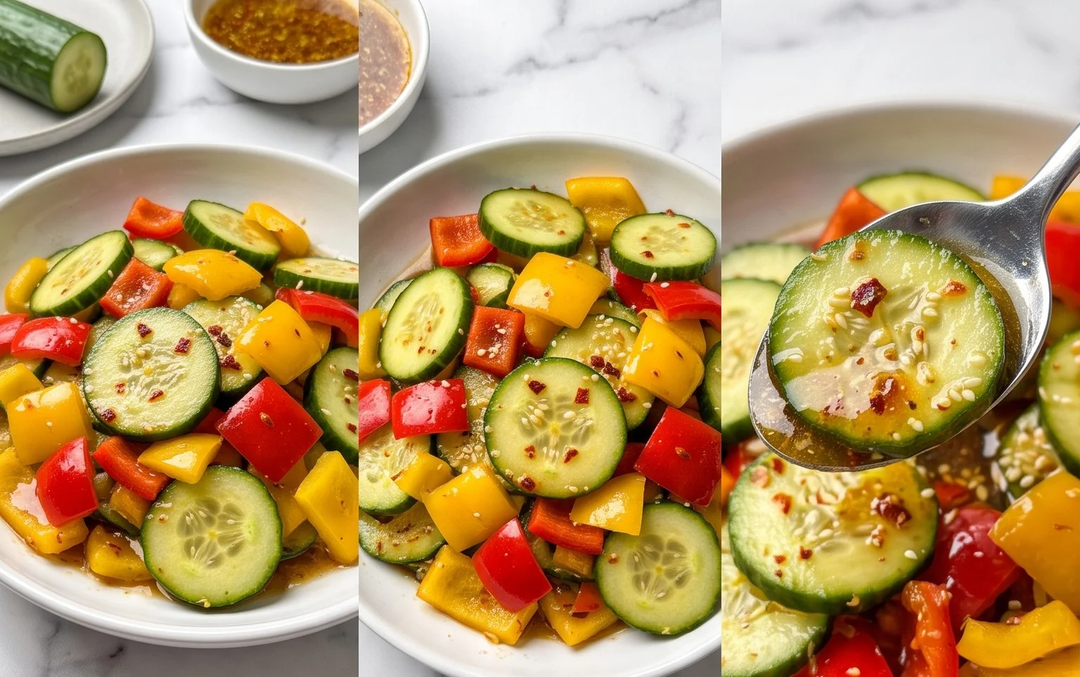 Salade Concombre Poivron TikTok Virale : Fraîcheur & Simplicité