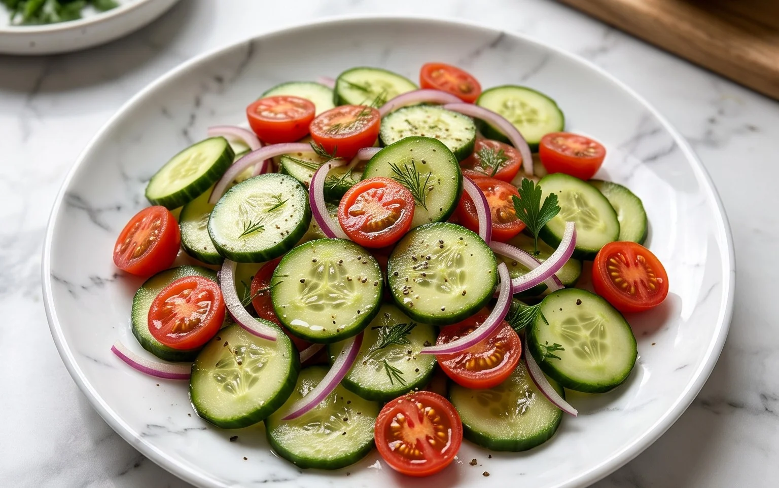Salade Concombre Tomate Oignon Marinée : Fraîcheur Simple